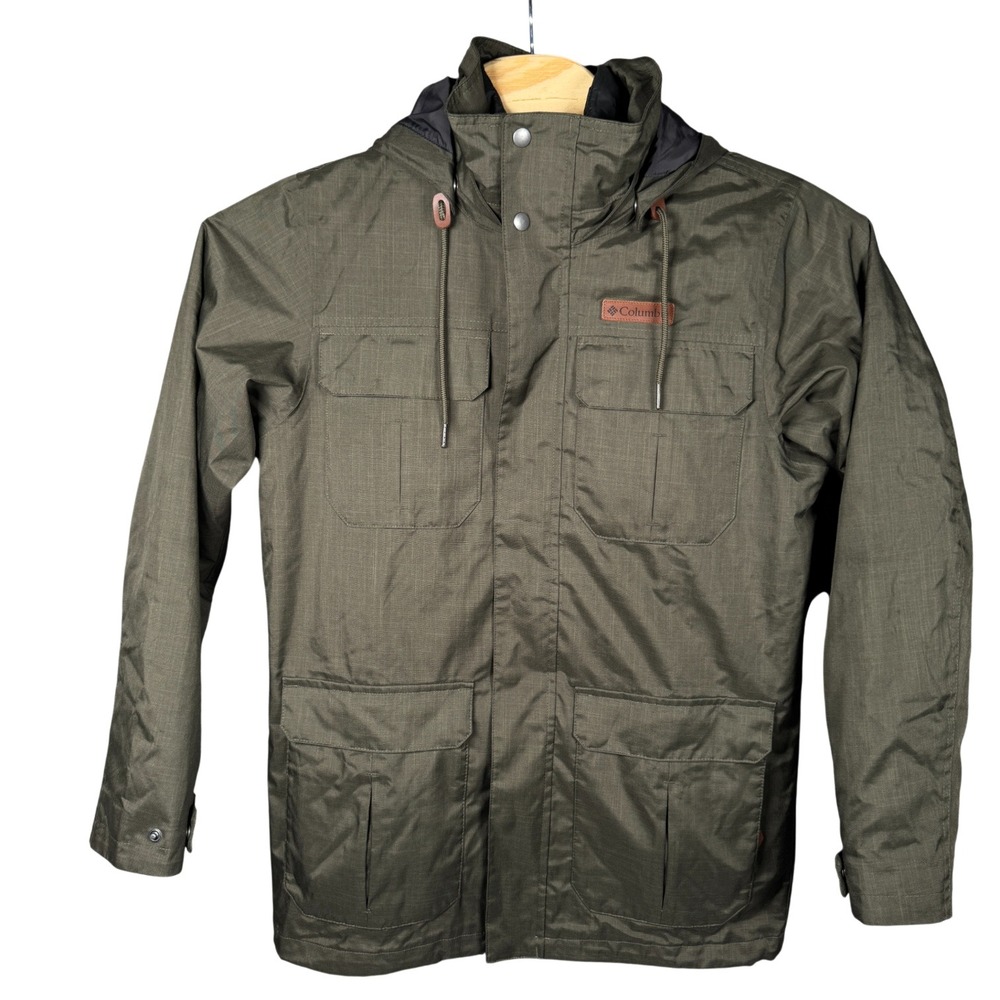 Columbia Men Omni Heat Interchange Jacket Sz S Green Horizons Pine Waterproof